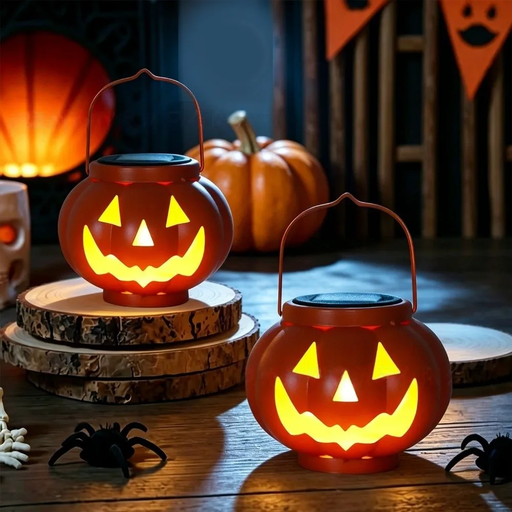 Waterproof Solar Pumpkin Lantern Decorative Portable Garden Lanterns Solar Powered Halloween Pumpkin Solar Lantern Thanksgiving