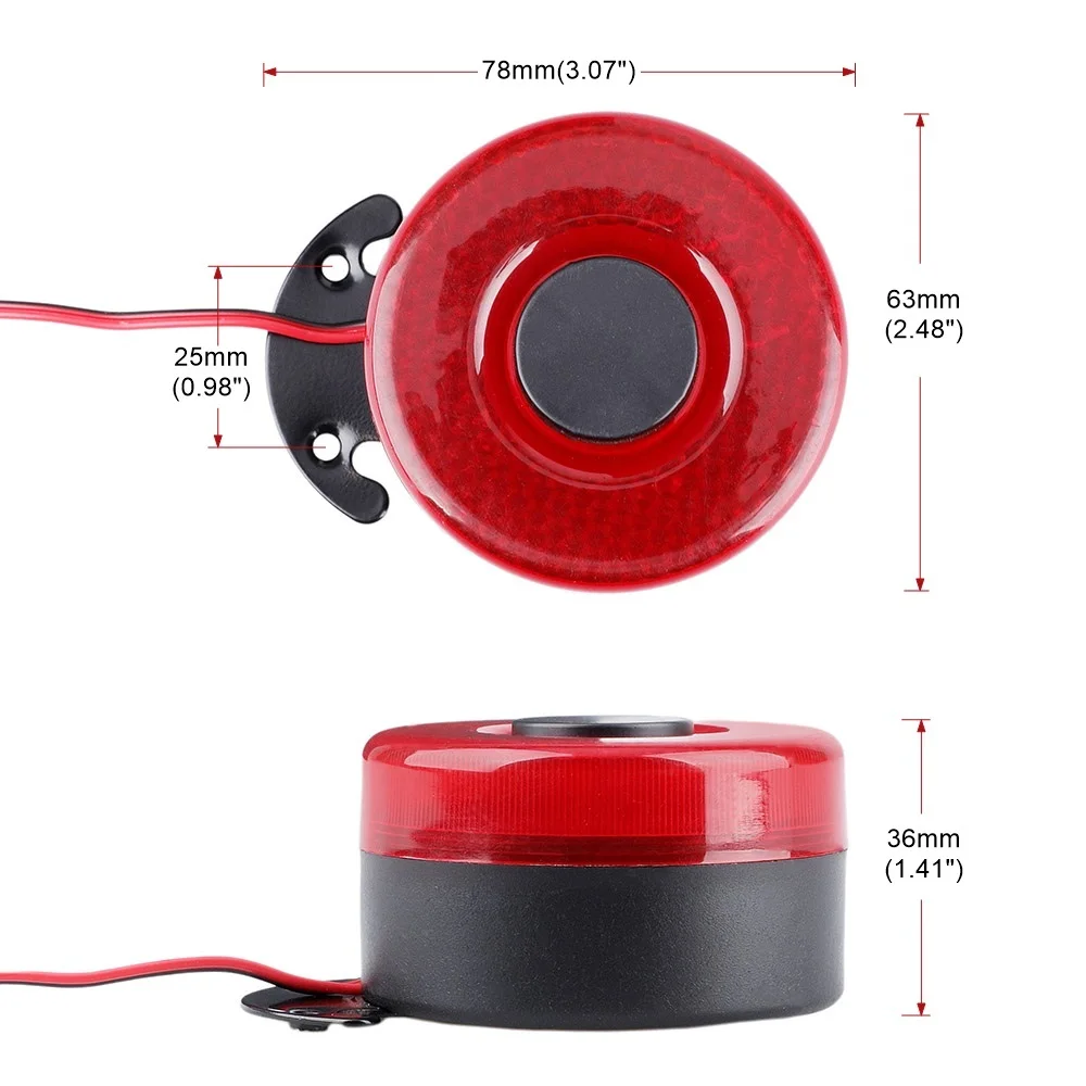 Car Back-up Alarm Horns Six Sounds 12V / 24V 105dB Universal Car Reversing Alarm Back Up Horn Reverse Beeper Buzzer with Light