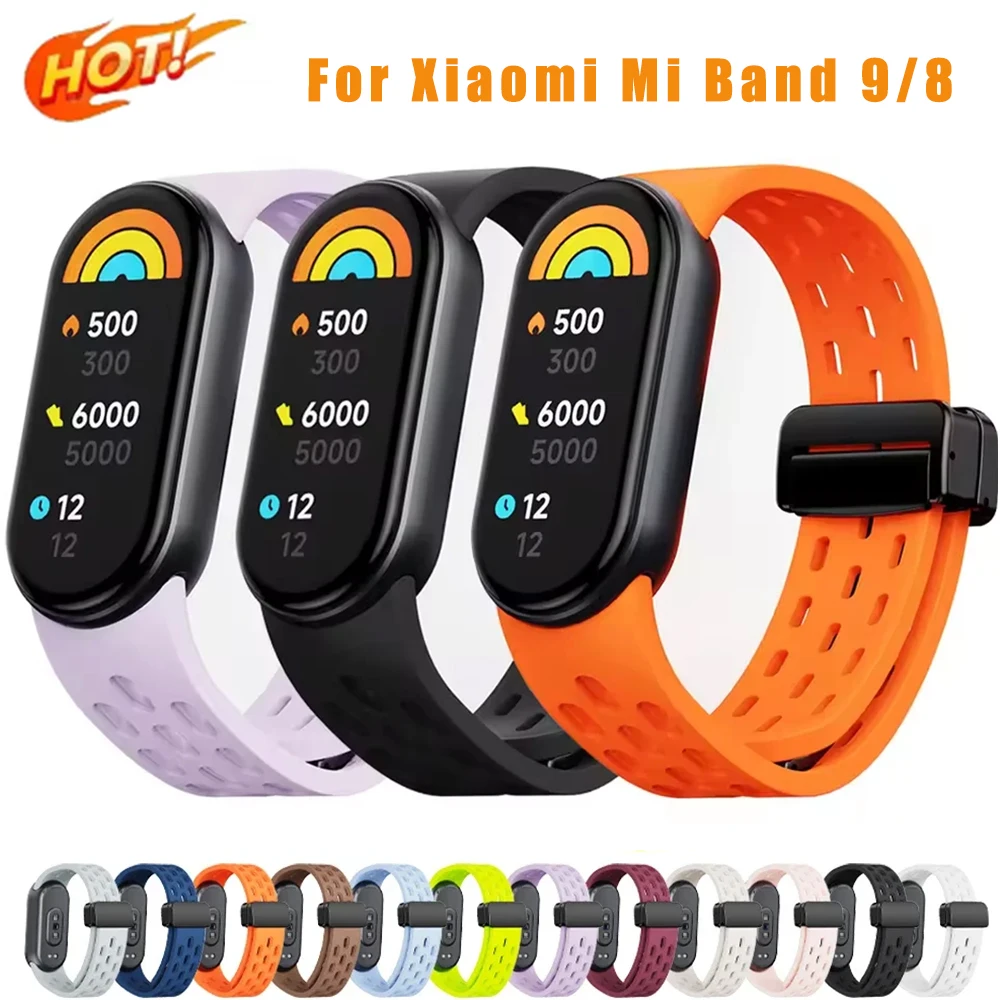 Weiche Silikonbänder für Xiaomi Mi Band 9/8 Correa Armband Handgelenk Mi Band 8 Sport Wasserdichtes Ersatzarmband für Xiaomi Band 9
