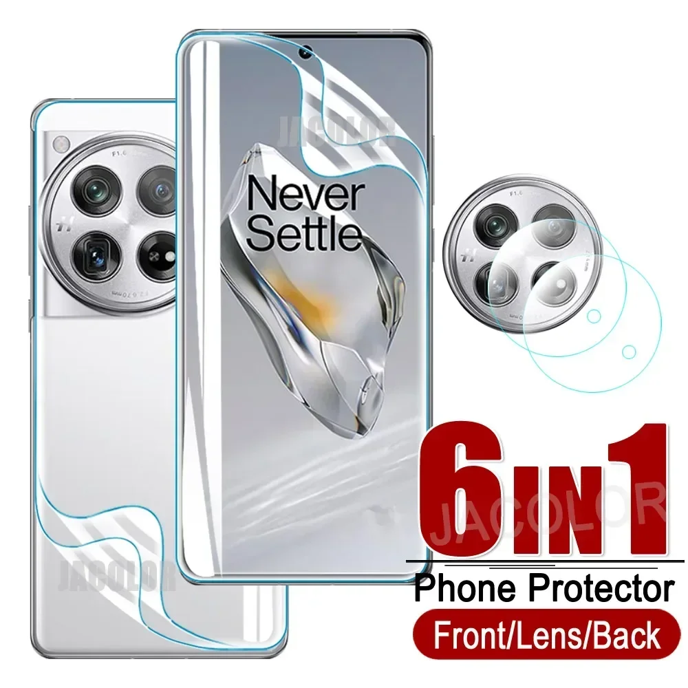 6in1 Safety Hydrogel Film For Oneplus 12 11 11R 10R 10T 10 9 8 Pro 9R 8T Plus 5G Camera Lens For One Plus 12 Gel Screen Protetor