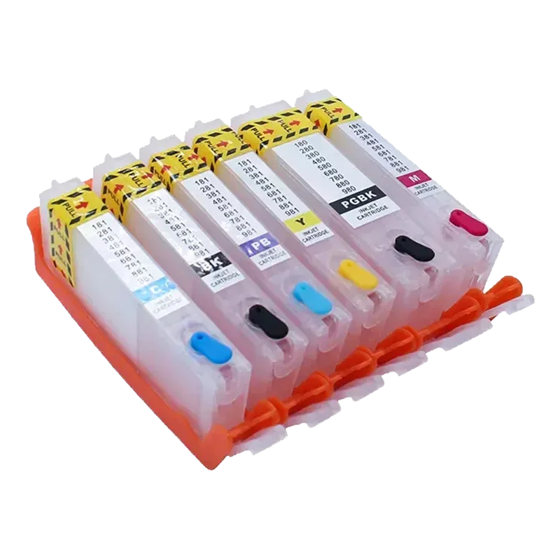 5pcs PGI-580 CLI-581 Empty fill Ink cartridge with ARC Chips For Canon TS6150 TS8150 TS9150 TR7550 TS8250 TS705 TS8350 TS6350