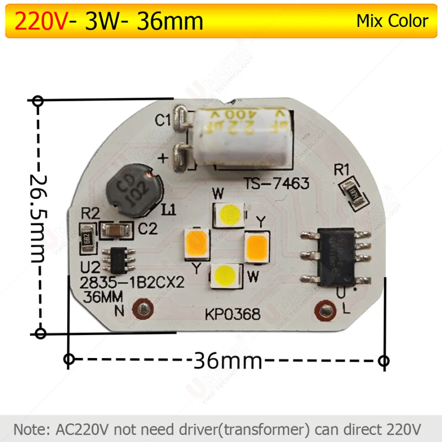 Imagem -05 - Driverless Led Pcb com Smd Integrado ic Driver Luz de Rastreamento Downlight Led Direto 3w 5w 9w ac 220v 10 Pcs