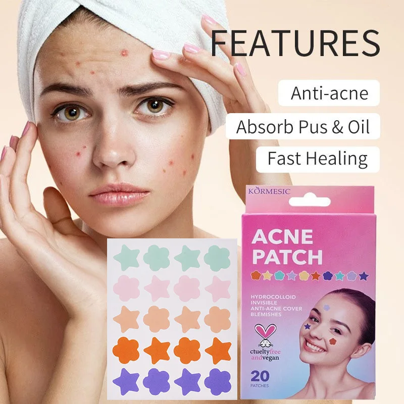 Colorful Pimple Patches Star Shaped Pimple Cover Sticker Invisible Pimple Cover Removal Acne Patch Beauty-health