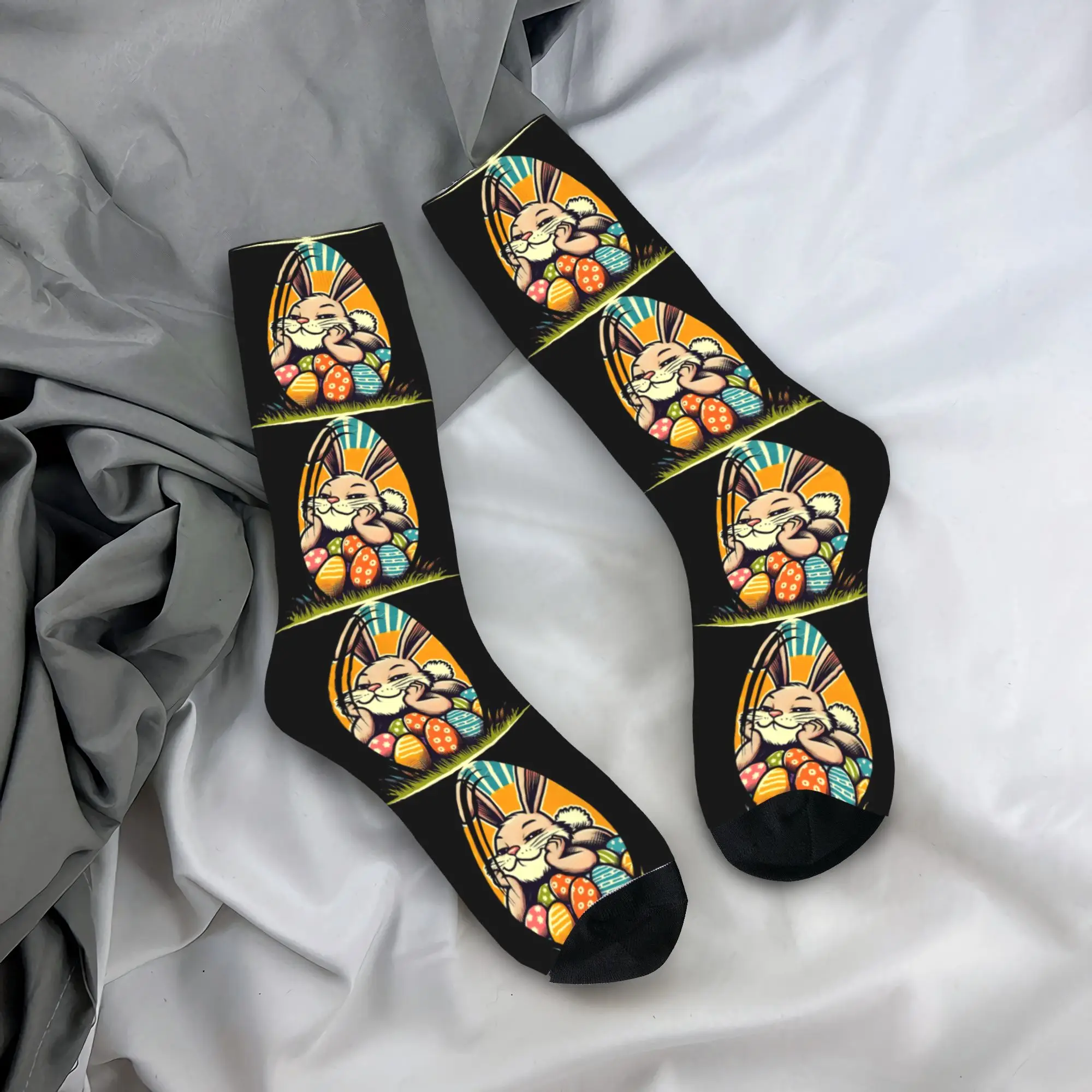 

Funny Easter Cats Ears Bunny Eggs Socks Spring Stockings Funny Unisex Men Soft Socks Graphic Outdoor Anti Bacterial Socks