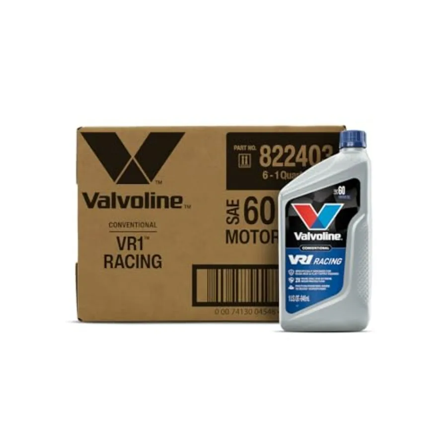 

Моторное масло VR1 Racing SAE 60, 1 QT, упаковка из 6 штук, для высокопроизводительных двигателей, синтетическая формула, красный цвет, повышенная долговечность и защита двигателя.