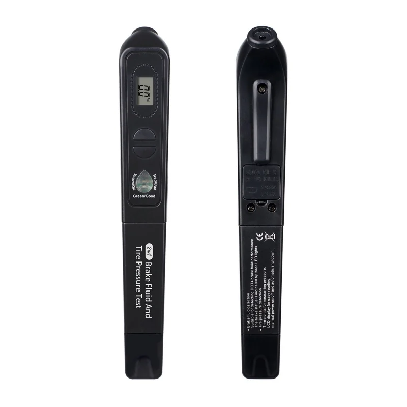 เครื่องทดสอบน้ำมันเบรกและแรงดันลมยางแบบดิจิตอล 2 in 1 พร้อมปากกาวัดความชื้นในน้ำมันเบรก