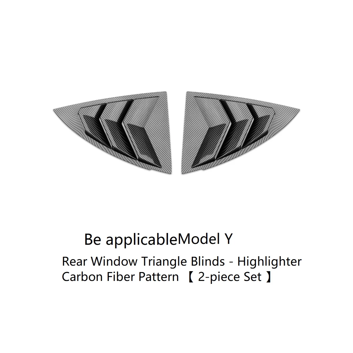 For Model 3 Y Louvre Rear Triangle Sequins Exterior Modification Parts, Carbon Fibre,