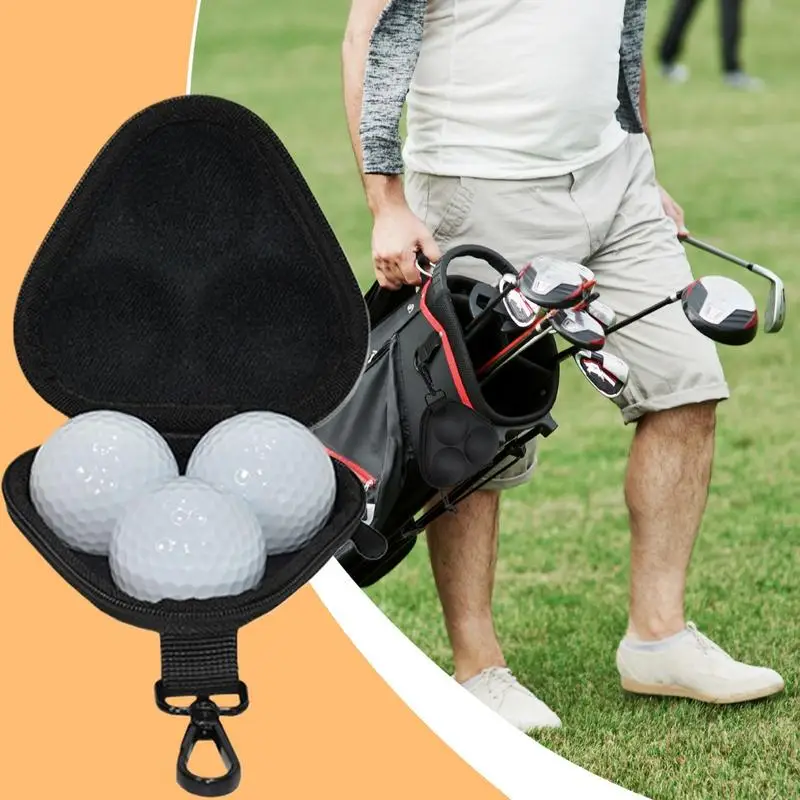 Golf Ball Bag Pouch Lightweight Golf Ball Storage Bag Portable With Carabiner Hard Shell Pouch For Women Easy Access Accessories