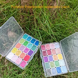 Pigmento de acuarela sólido nacarado, pintura de acuarela de Arte de uñas japonés, portátil, 20 colores, 1ML