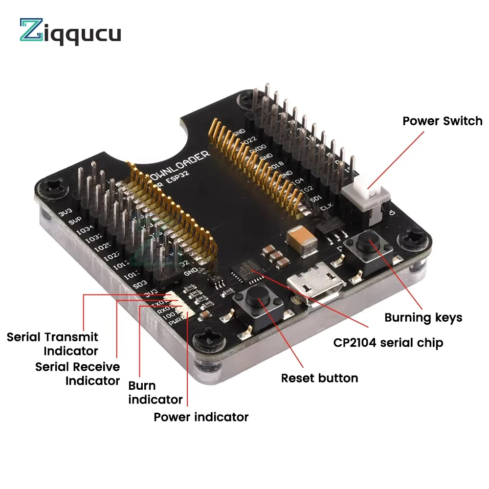 ESP32 Development Board Burning Fixture Test Board Module for Anxinke ESP-12S/ESP-12F/ESP-12E/ESP-O7/ESP-07S