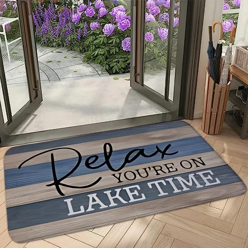 Funny Quote Door Mat with Autumn Leaves and Butterfly Patterns Non Slip Rug Decorative Floor Protector for Home Entrance