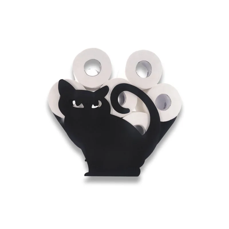 Cat Shape Paper Holder Home Creative Decoration Nordic Iron Paper Towel Holder For Bathroom Kitchen Livingroom portarotolo