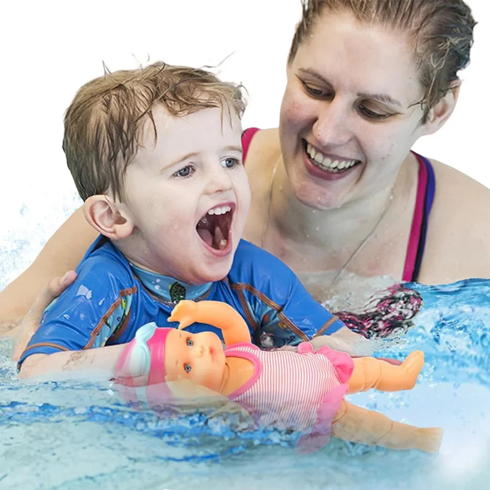 Giocattolo da bagno per bambini impermeabile per bambola nuotatore con giunto mobile e tuta staccabile per ragazze, regalo di compleanno per bambini