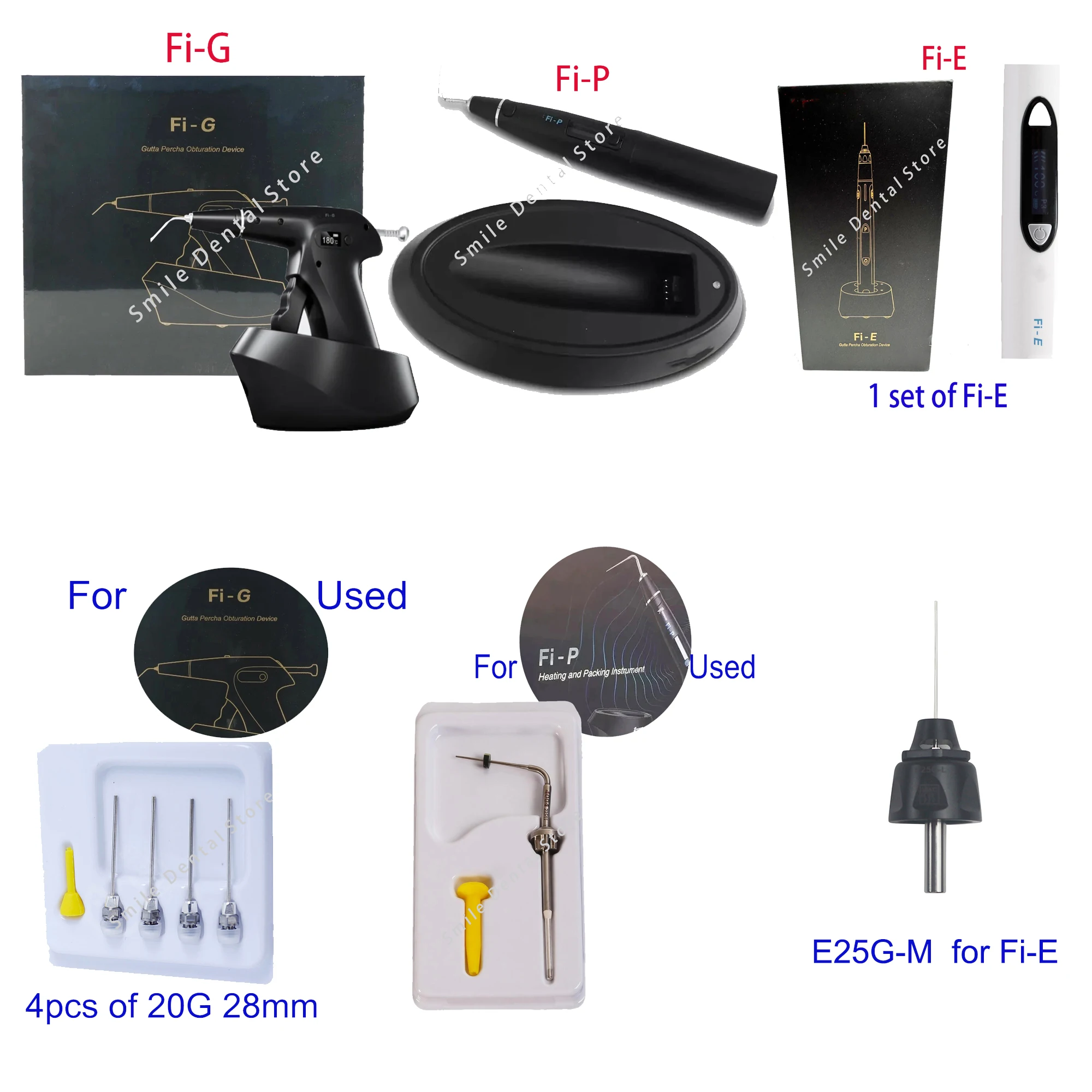 Original Dental Wdpecker Obturation Gutta-Percha Pen Fi-E Needles Fi-G Fi-P Tips for Dental Obturation Gutta-Percha System Used