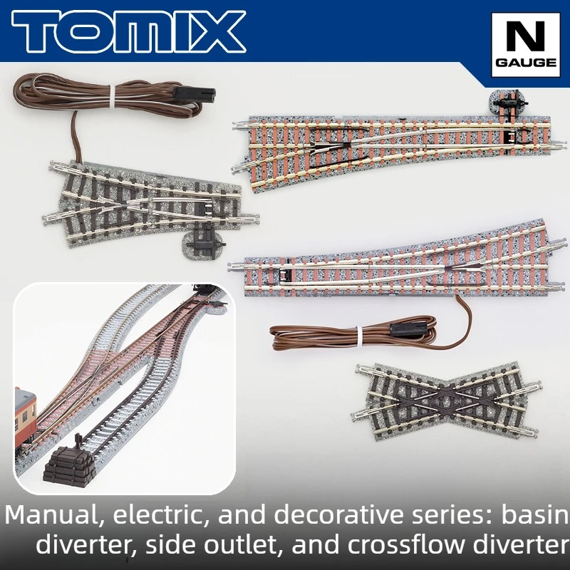 

Треки для моделей поездов TOMIX N Scale 1/160: ручные и электрические стрелки, безопасные сайдинговые переходы и элементы декора для диорам.