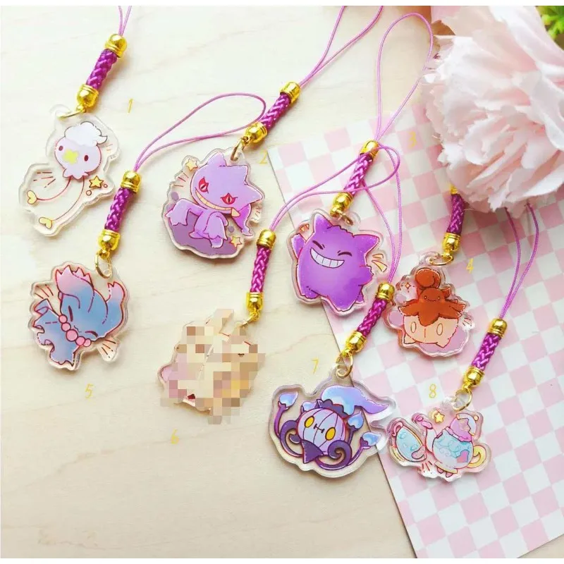 

Keychain for Ghost Type Acrylic Eevee Lucario Squirtle Greninja Anime Cartoon DIY Collection Toys Gift for Friend Birthday Gift
