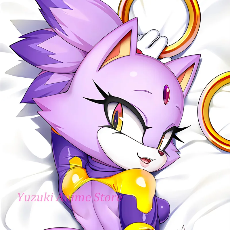 Anime Body Pillow Cover Blaze Cat Dakimakura Life-Size 2WAY Double-Sided Print Hugging Pillowcase