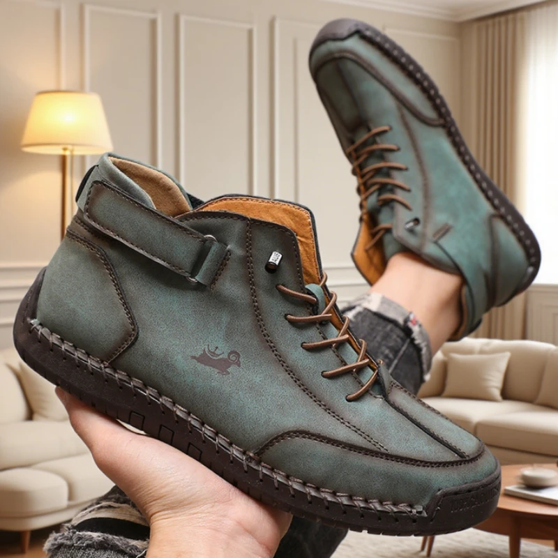 

Кожаная мужская обувь ручной работы, повседневная модная роскошная брендовая мягкая обувь-лоферы, классические нескользящие мужские ботинки, мужские кроссовки