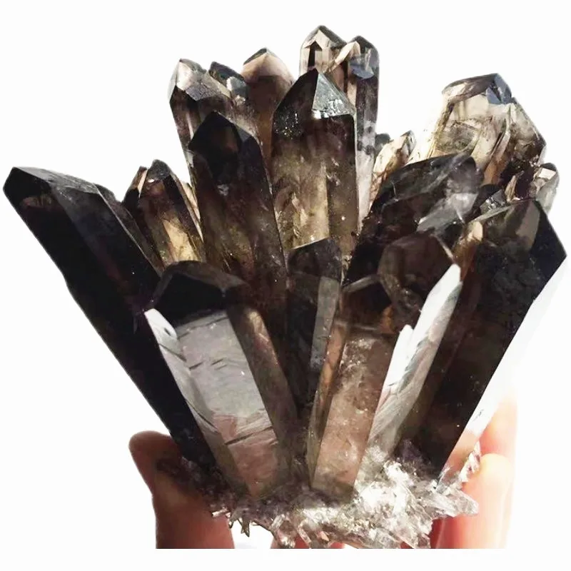 Natural Rare Smoky Druzy Quartz Crystal Cluster Mineral Specimen Healing Energy Reiki Stones For Home Decoration