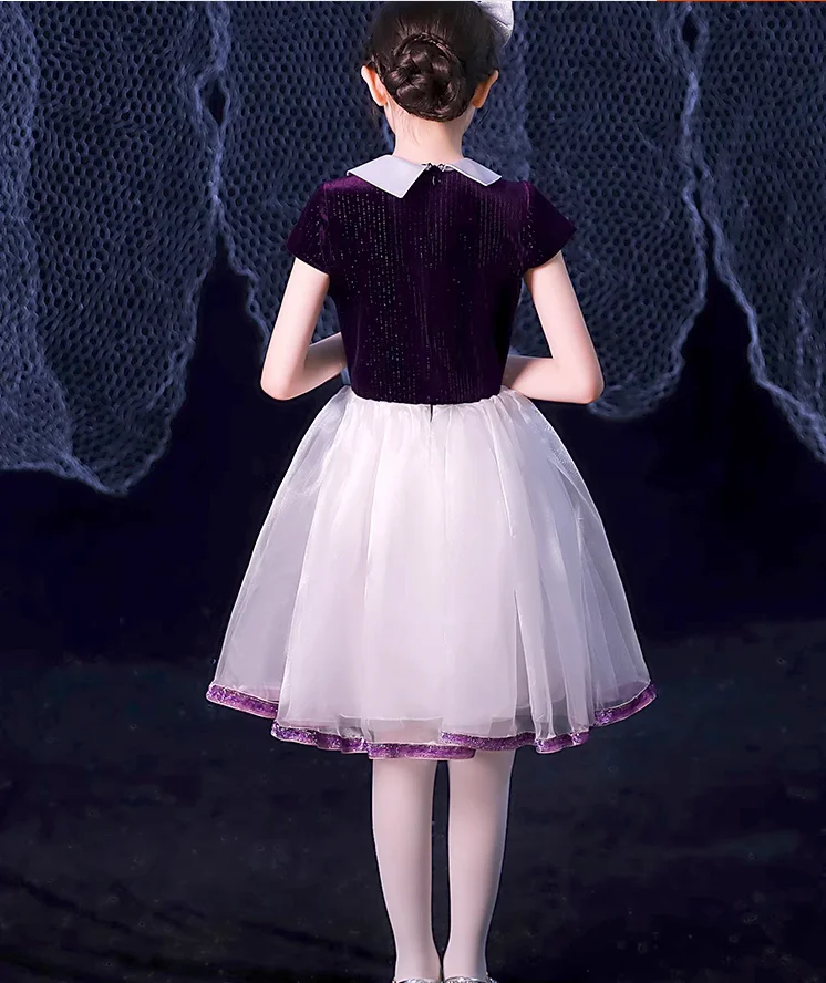 Female choir dress, primary and secondary school student performance gauze skirt