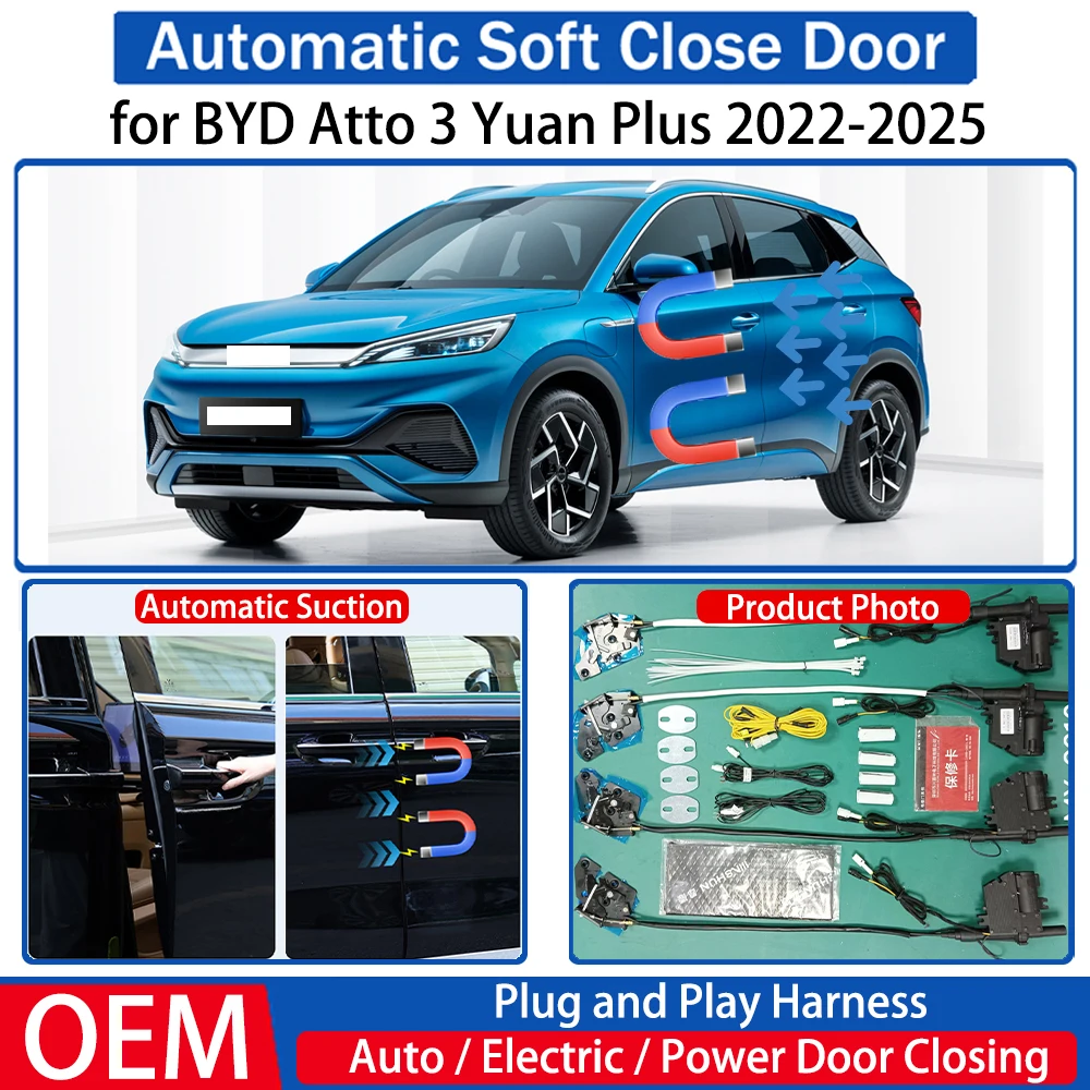 

for BYD Atto 3 Yuan Plus 2022 2023 2024 2025 OEM Car Automatic Soft Close Door Electric Suction Kit Auto Power Closing System