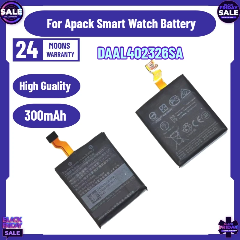 New High Quality Battery  DAAL402326SA 300mAh For Apack Smart Watch Battery