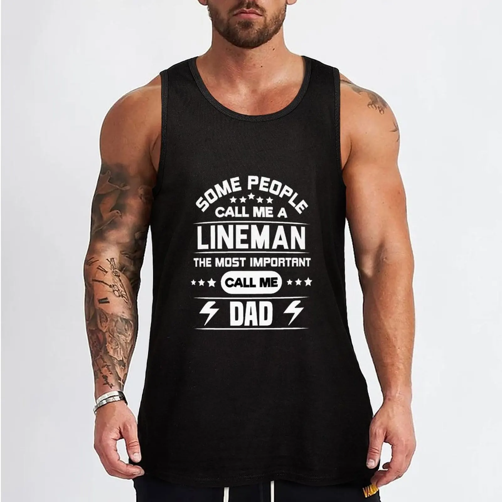 Some People Call Me Lineman The Most Important Call Me Dad: Electrician Lineman Dad Gifts For Dad who installs or repai Tank Top