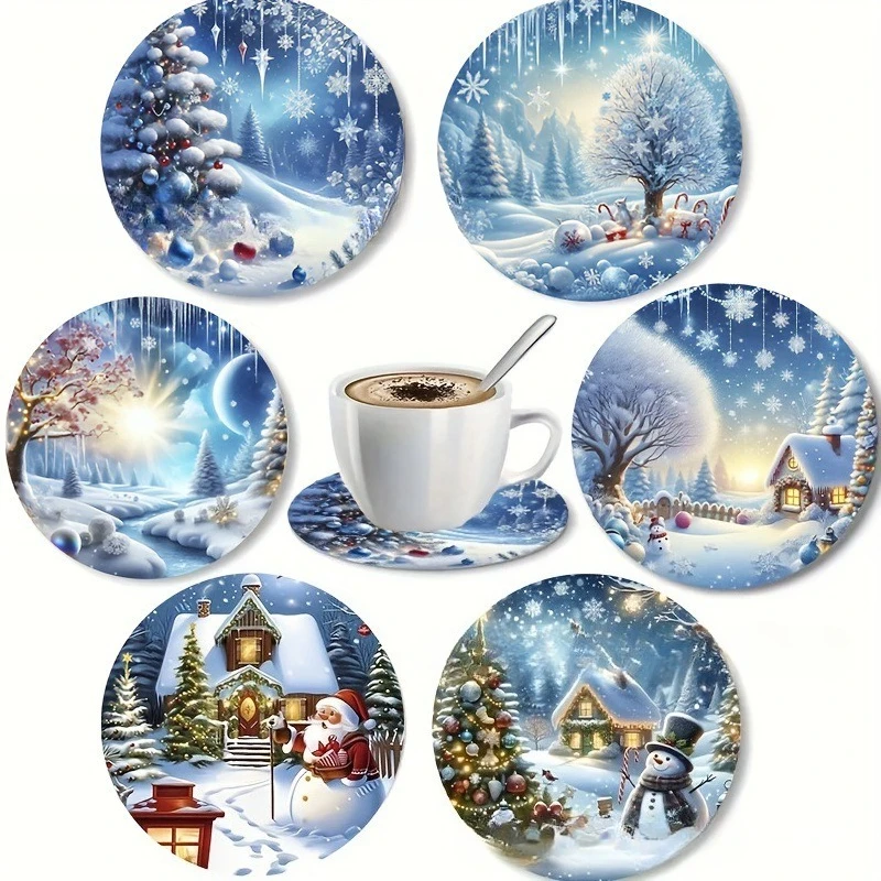 New Cartoon Flower Wooden Coffee Cup Coaster Kitchen Cafe Milk Tea Bar Decoration Anti-Scalding Heat-Insulating Coaster