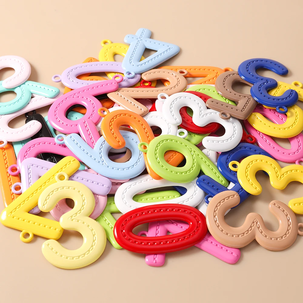 Tusember 5 Stück 51mm Niedliche Metall-Emaille 26 A-Z Alphabet Buchstaben Charms Anhänger für Schmuckherstellung Ohrringe Halsketten DIY Bastelarbeiten – Detail 3