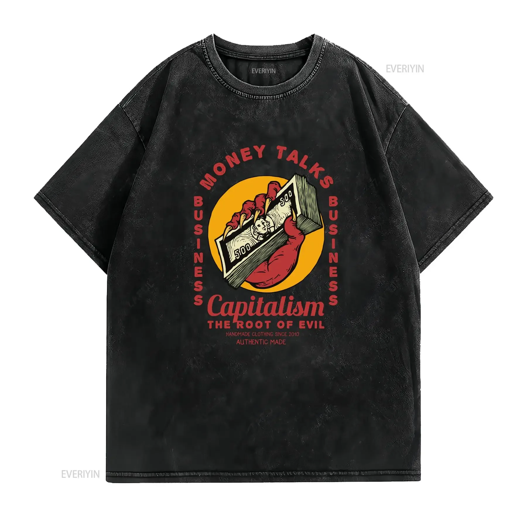 Money Talks Business Capitalism Evil Root T Shirt Vintage Style Authentic Handmade Clothing Since 2010 vintage Washed Unisex