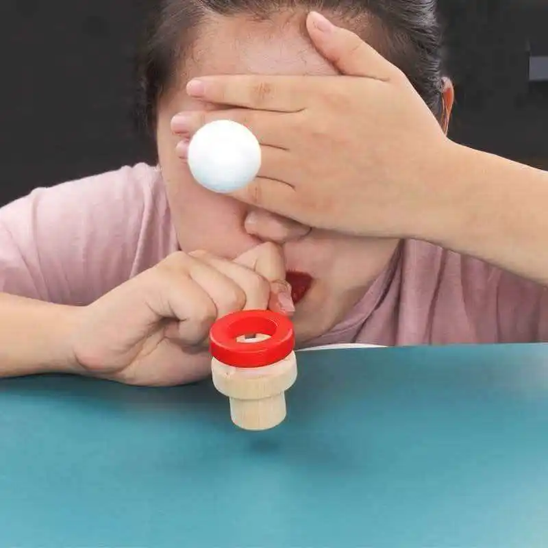 Classic Wooden Game Floating Ball Blow Pipe & Balls Blowing Toys Stress Reliever Gifts Adults Kids Party Favors Classroom Prizes