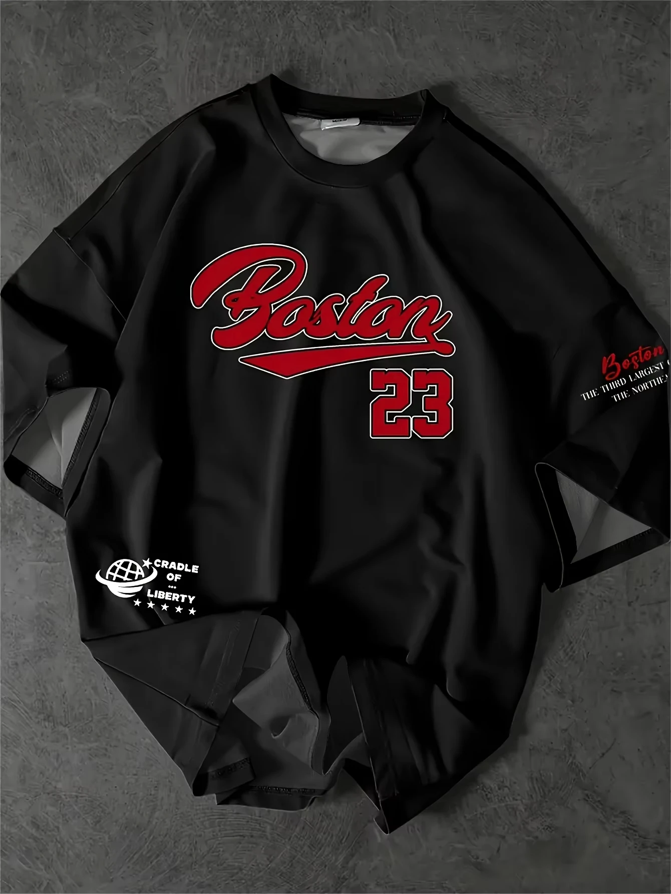 

Boston 23 Men's Casual Graphic T-shirt Motorcycle Quick-dry short sleeve crew neck Comfortable fit casual Sportswear T-shirt