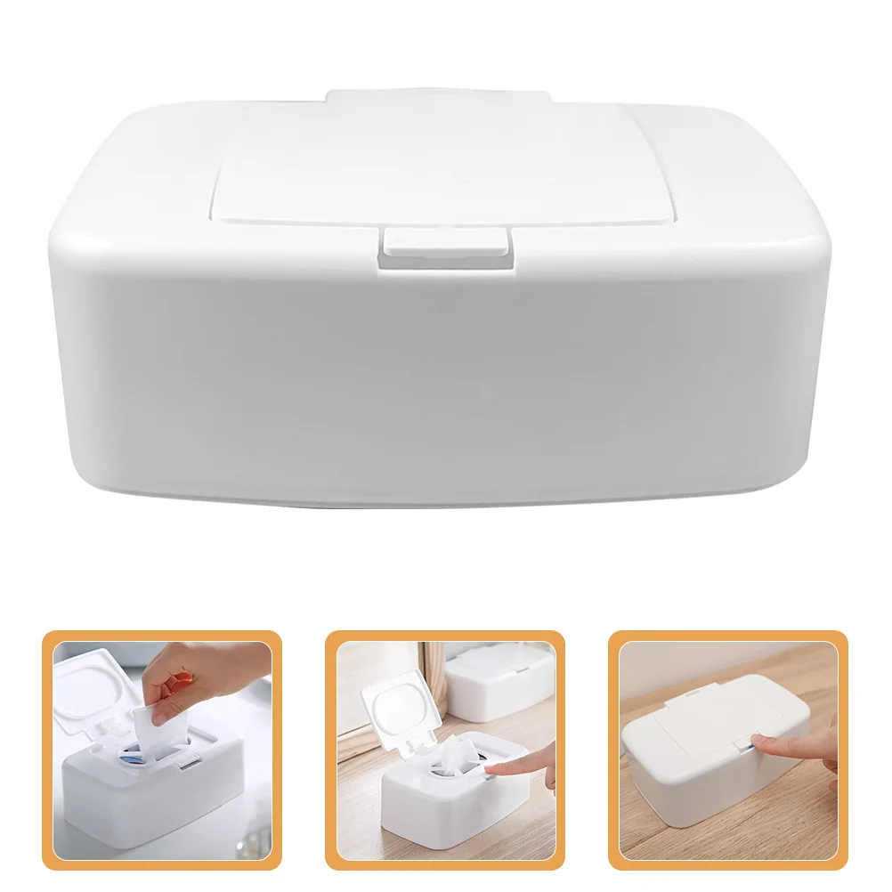 White Wet Wipes Dispenser Portable Wipe Box Household Tissue Container Refillable Travel Case Baby Room Storage Box Home