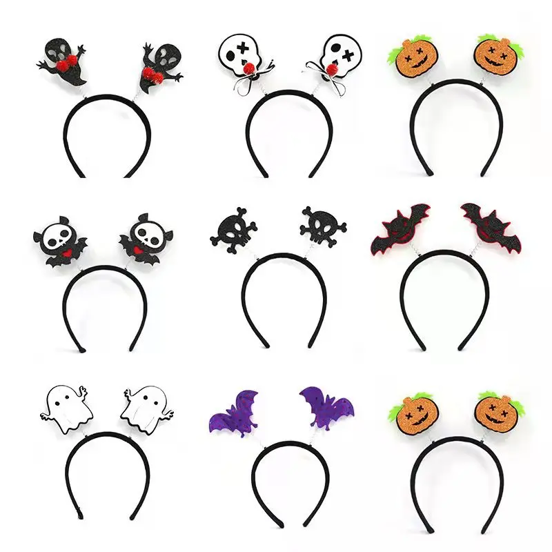 Halloween Decoration Hair Accessories Gothic Pumpkin Devil Horn Spider Hair Hoop Party Supplies Cartoon Headband Children\'s Gift