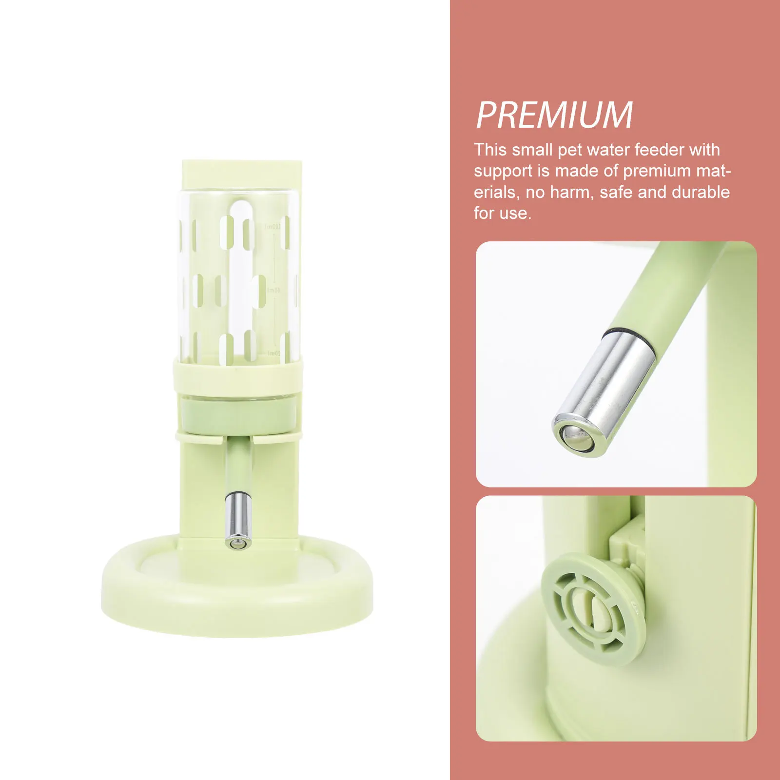 

Hamster Water Feeder Transparent Leak Proof Standing Type Pet Drinking Bottle Small Animal Cage Waterer Easy Observation