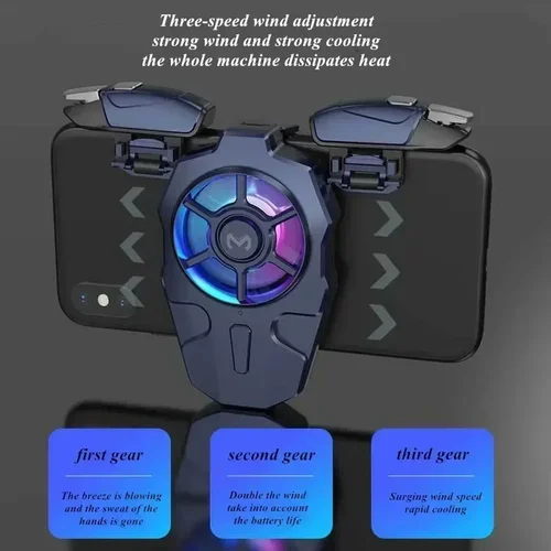 Imagen 2 del producto AK03 MEMO teléfono móvil ABS L1R1 PUBG Gaming Trigger Gamepad controlador de Joystick con ventilador de refrigeración juego para IPhone IOS Android