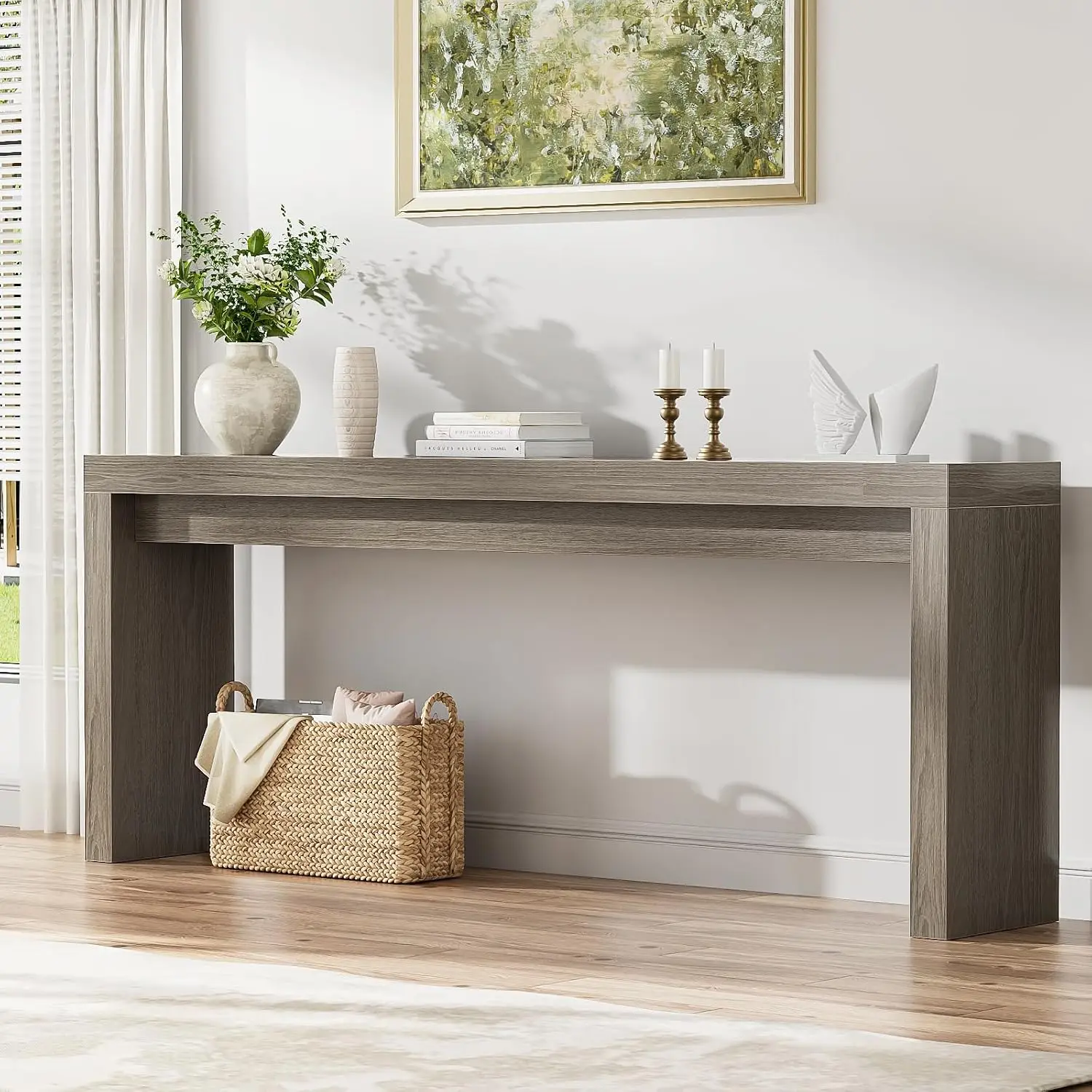 Extra Long Console Table For Entryway Gray, Customized
