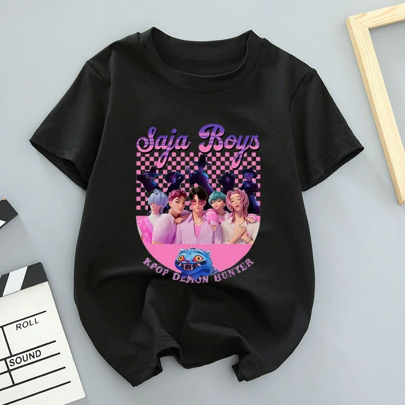 

Детская футболка с короткими рукавами и принтом в стиле K-POP, весенне-летняя, для родителей и детей, милая хлопковая футболка для мальчиков и девочек