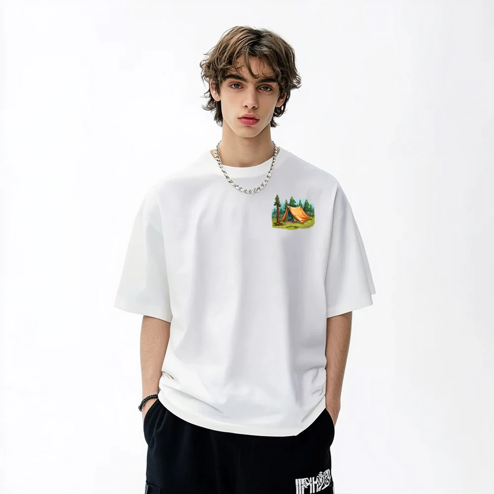 12 Pieces Camping Tent Pattern Heat Transfer Iron-On Transfer Stickers DIY Heat Embossed Decals Apparel Heat Transfer Patches