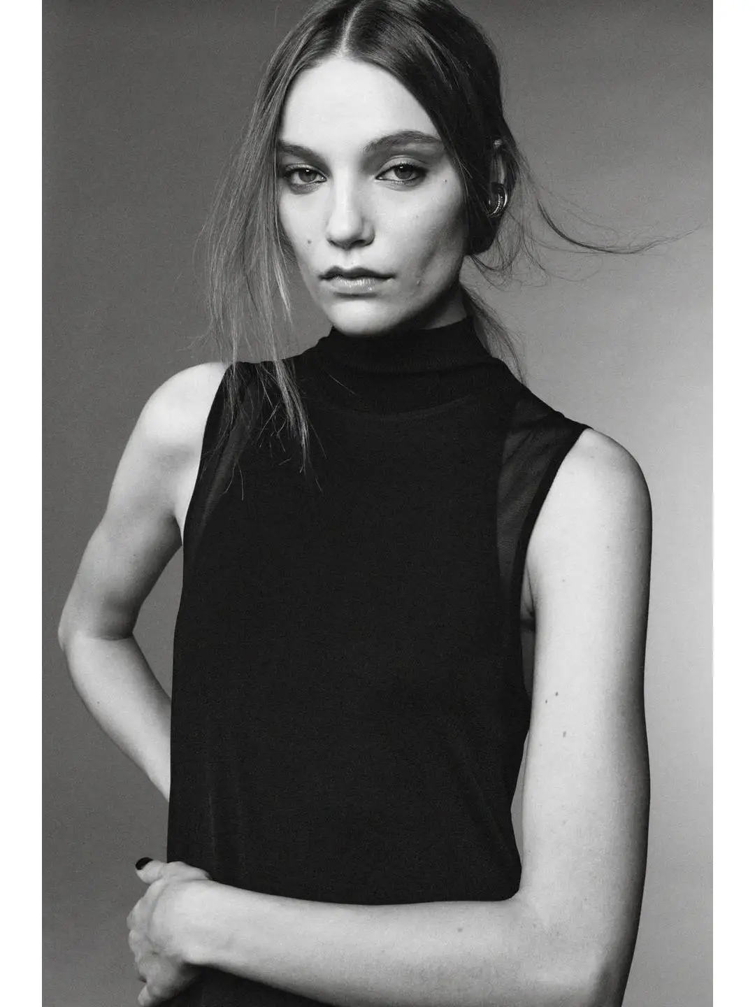 Tapete Sle Casual Faionable Dupla Camada Svel Stand Collar Dr Soft High Elastici Outono Temporada Senhoras Dr