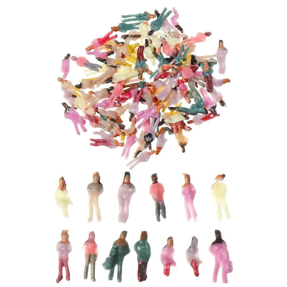 50/100pcs 1:200/1:100/1:150/1:75/1:50/1:30/1:25 Scale Model Building People Figures Mixed Color Plastic Colorful People