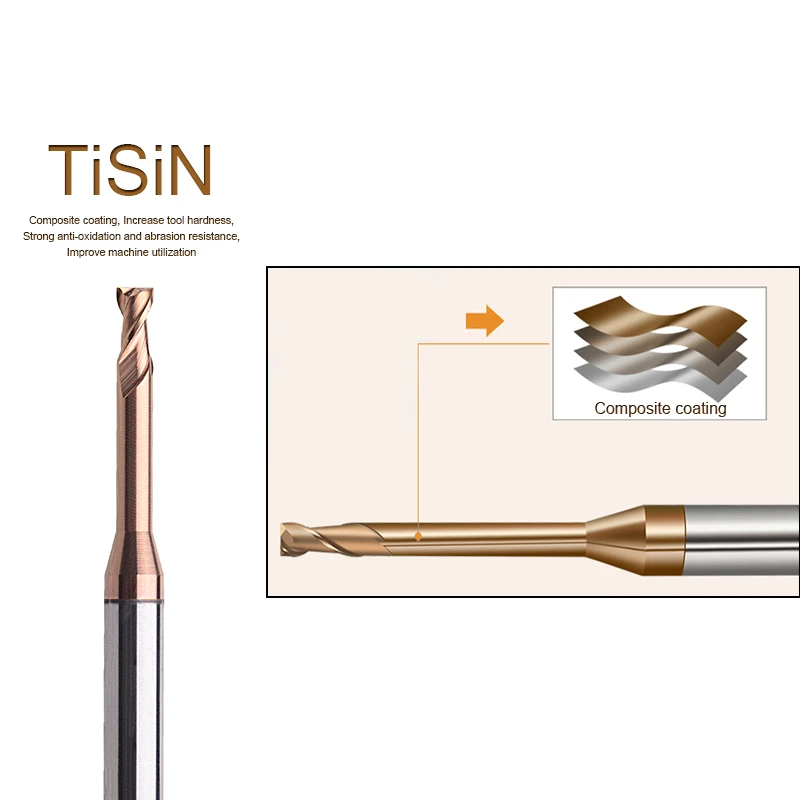 Imagem -04 - Flauta Fresa Fresa Fresa Final Carboneto de Tungstênio Cnc Roteiros Flauta Longa Endmills mm 1.5 mm mm 2.5 mm 3.0 mm Hrc55 Hrc60