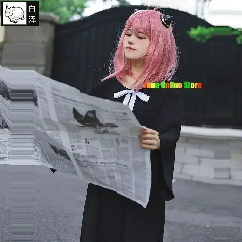 2025halloweenAnime SPY Cosplay Anya Forger Costume Cosplay Parrucca bambola Abito Corno FAMIGLIA Set completo Costumi di Halloween per bambini adulti