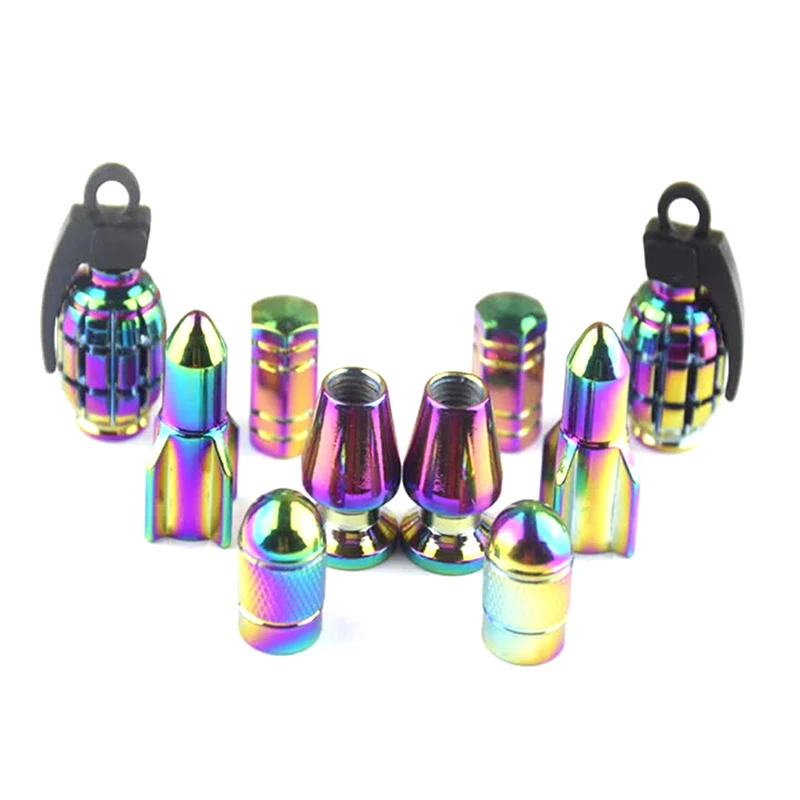 1PC auto suv bici bicicletta camion e moto accessori fai da te tappi stelo valvola pneumatici multicolori coperture stelo universali