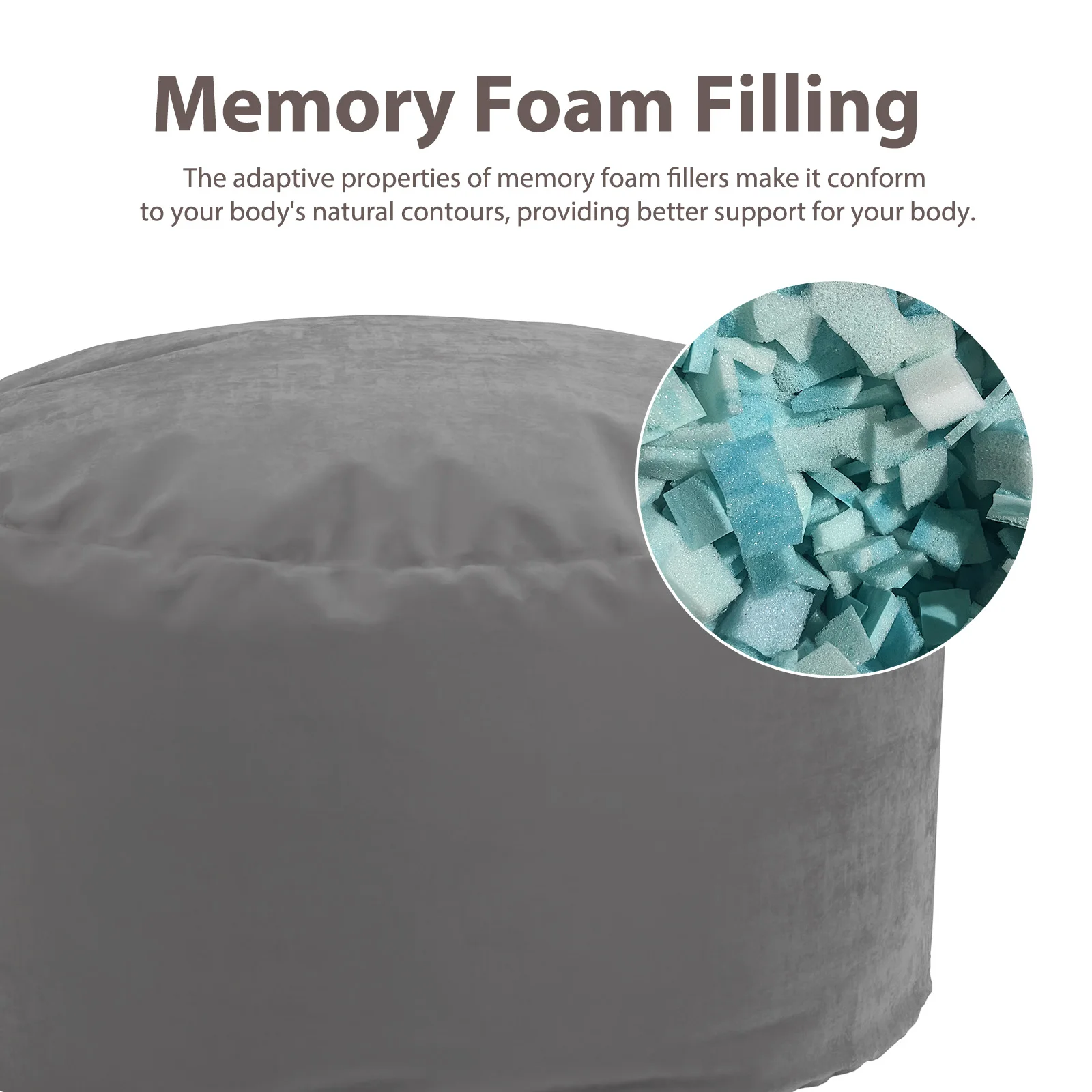 JHK كرسي كيس فول كبير الحجم 3/4FT لقراءة الألعاب أريكة استرخاء مملوءة بالرغوة مع غطاء قابل للإزالة أثاث غرفة المعيشة #6