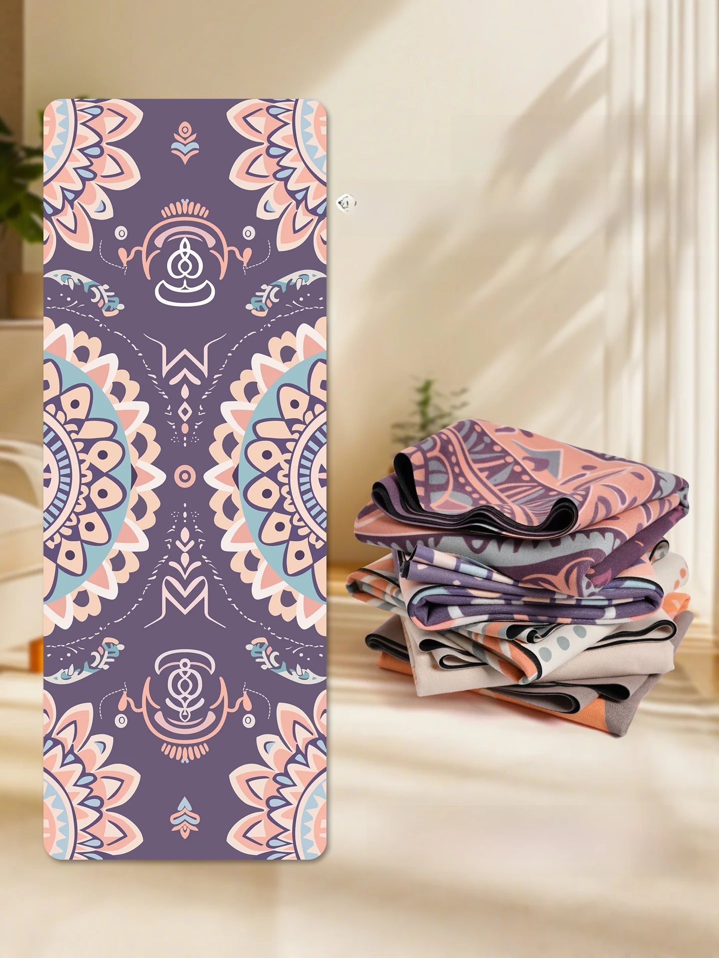 ultra-thin-ultra-light-double-sided-non-slip-foldable-yoga-mat-fitness-pad-outdoor-travel-yoga-blanket-towel-melejia-brand