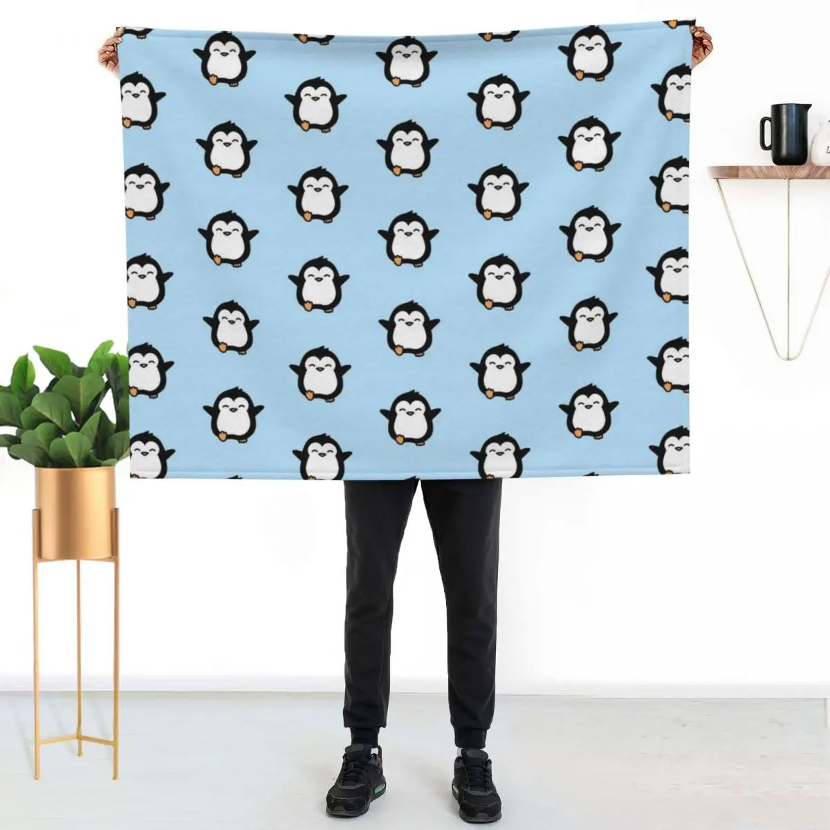 Penguin Throw Blanket Blankets For Bed Decorative Throw Fashion Sofas manga Soft Plush Plaid Multi-Purpose Blankets