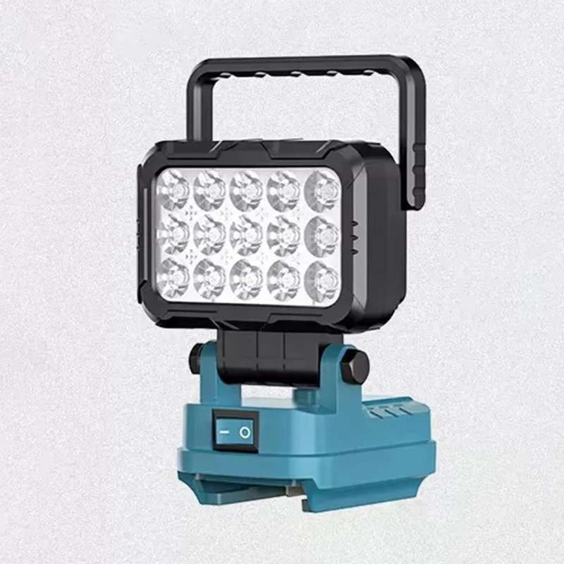 Lanterna de Trabalho LED com 15 LEDs para Bateria Makita 18V, Holofote, Luz de Emergência para Camping, Lanterna de Mão para Reparos, Ferramentas Elétricas