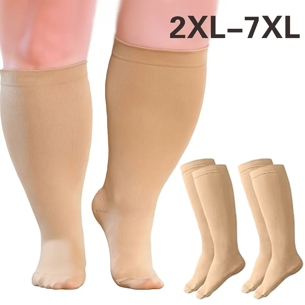 Oversized 2XL-7XL Sports Compression Socks with 10-20 Mmhg Pressure, Comfortable And Breathable