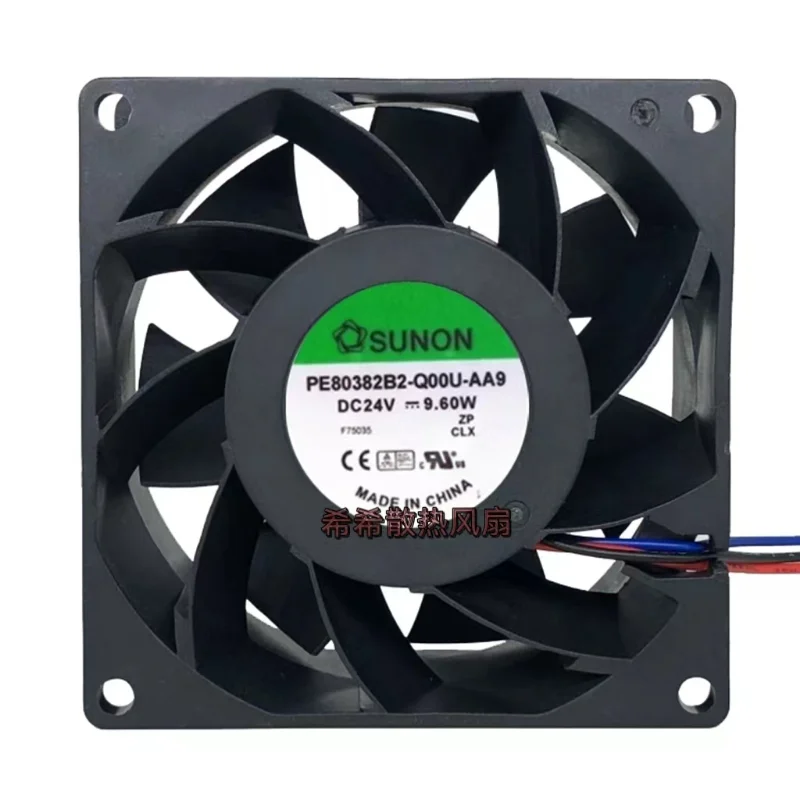 

New CPU Cooler Fan for SUNON PE80382B2-Q00U-AA9 24V 9.60W 8cm 8038 chassis cooling fan 80*80*38mm